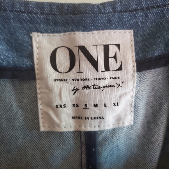 One Teaspoon Pinkie Denim mini Dress ruffle hem Size S Boho grunge Indie Sleeze - Picture 9 of 13